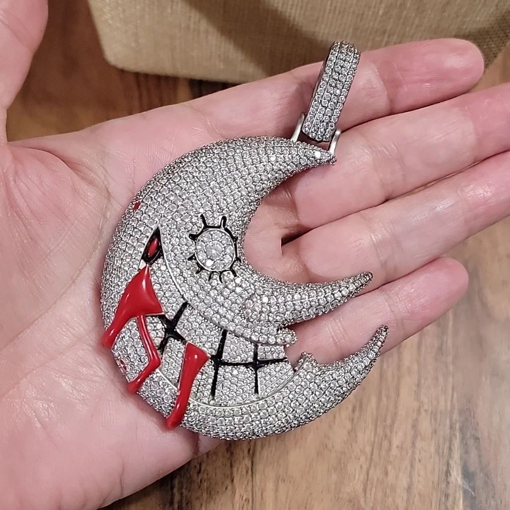Iced Out Blood Moon Hip Hop Pendant